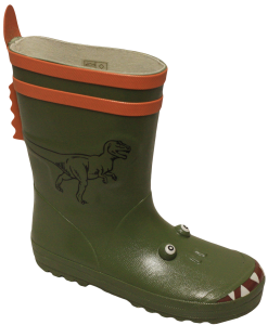 KIDS DINOSAUR RAINBOOTS  (GREEN)